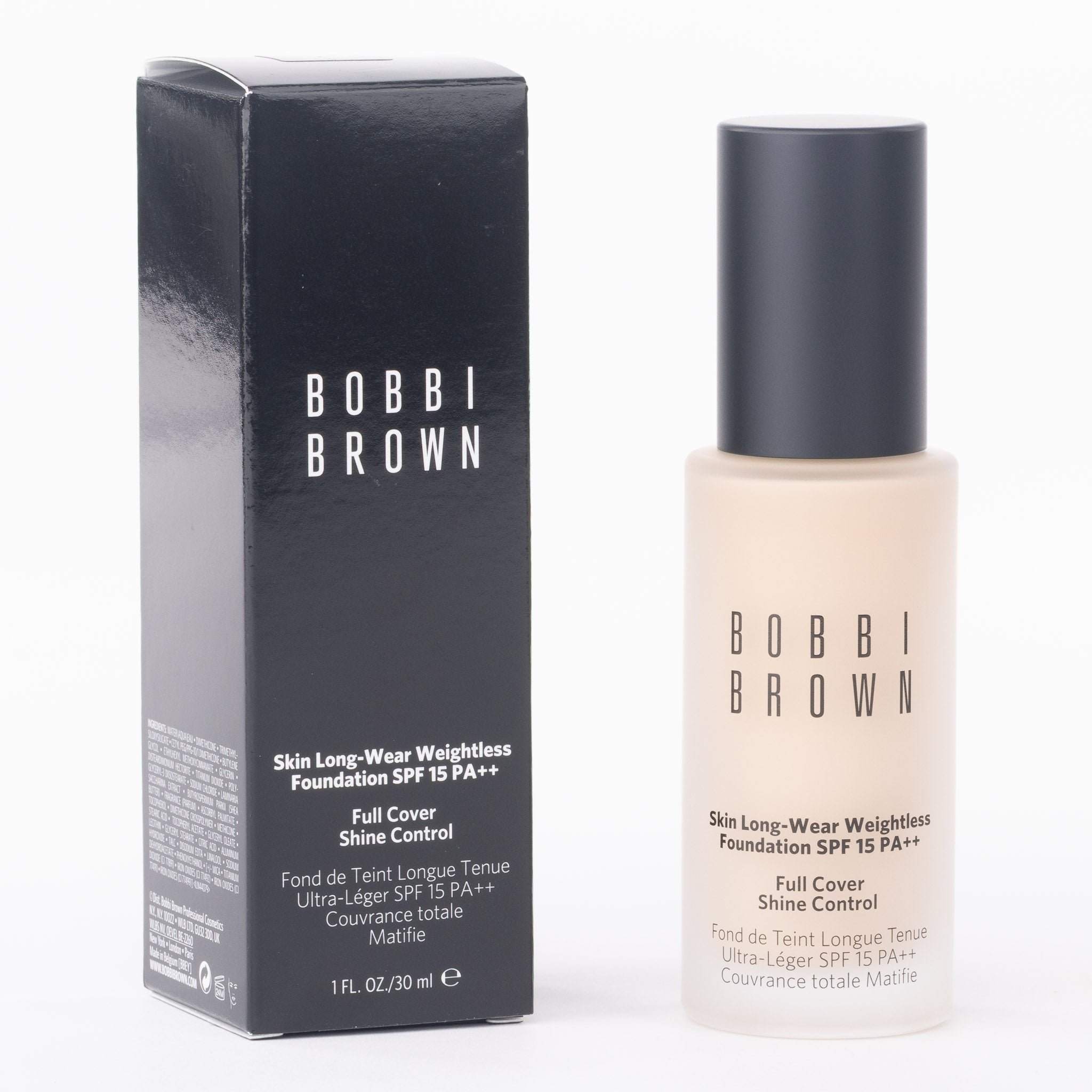 Bobbi Brown full-coverage matte foundation in shade Porcelain N-012 front view
