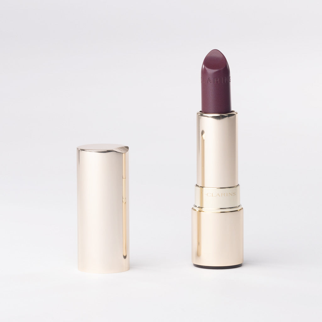 Clarins Joli Rouge Brillant Lipstick in '744S Plum' – Sheer Moisturising Deep Plum Lipstick – 3.5g