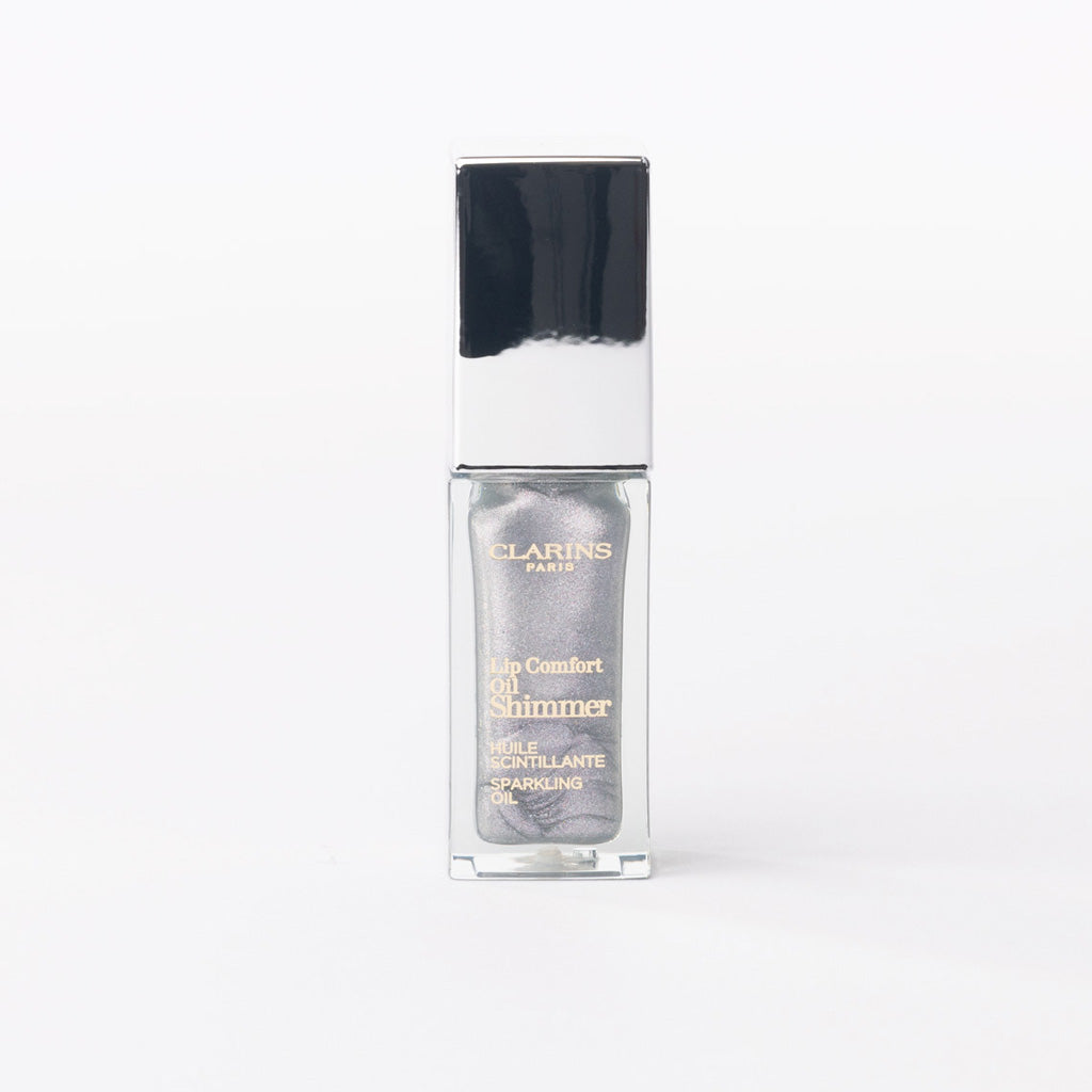 Clarins Lip Comfort Oil Shimmer in '01 Sequins Flares' – Hydrating Sparkling Silver Shimmer – 7ml