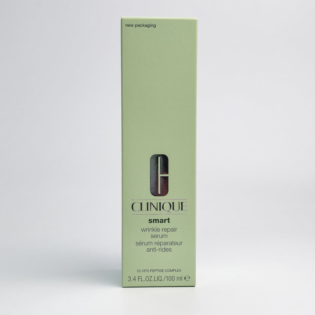 Clinique Smart Wrinkle Repair Serum front packaging showing CL1870 Peptide Complex branding