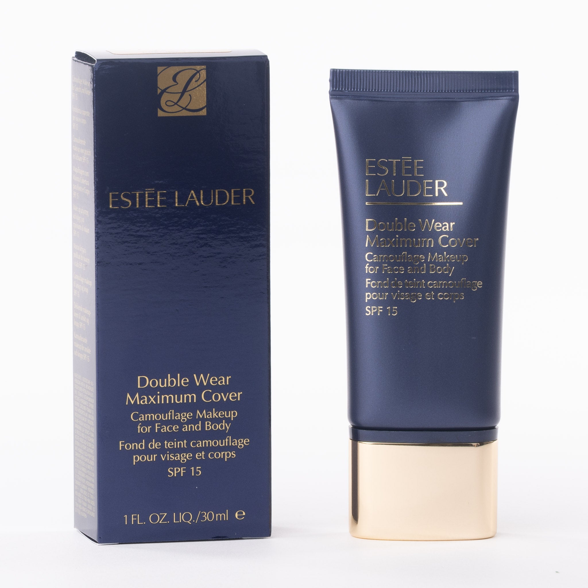 Estée Lauder Double Wear Maximum Cover Camouflage Makeup SPF15 2C5 Creamy Tan 30ml tube on white background