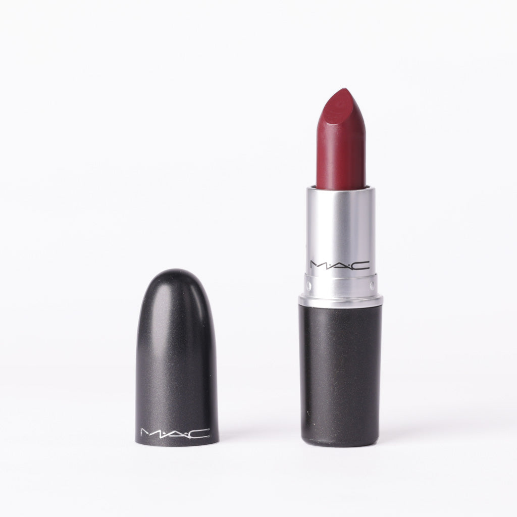 MAC Amplified Crème Lipstick in '106 Dark Side' – Deep Burgundy with Amplified Finish – 3g