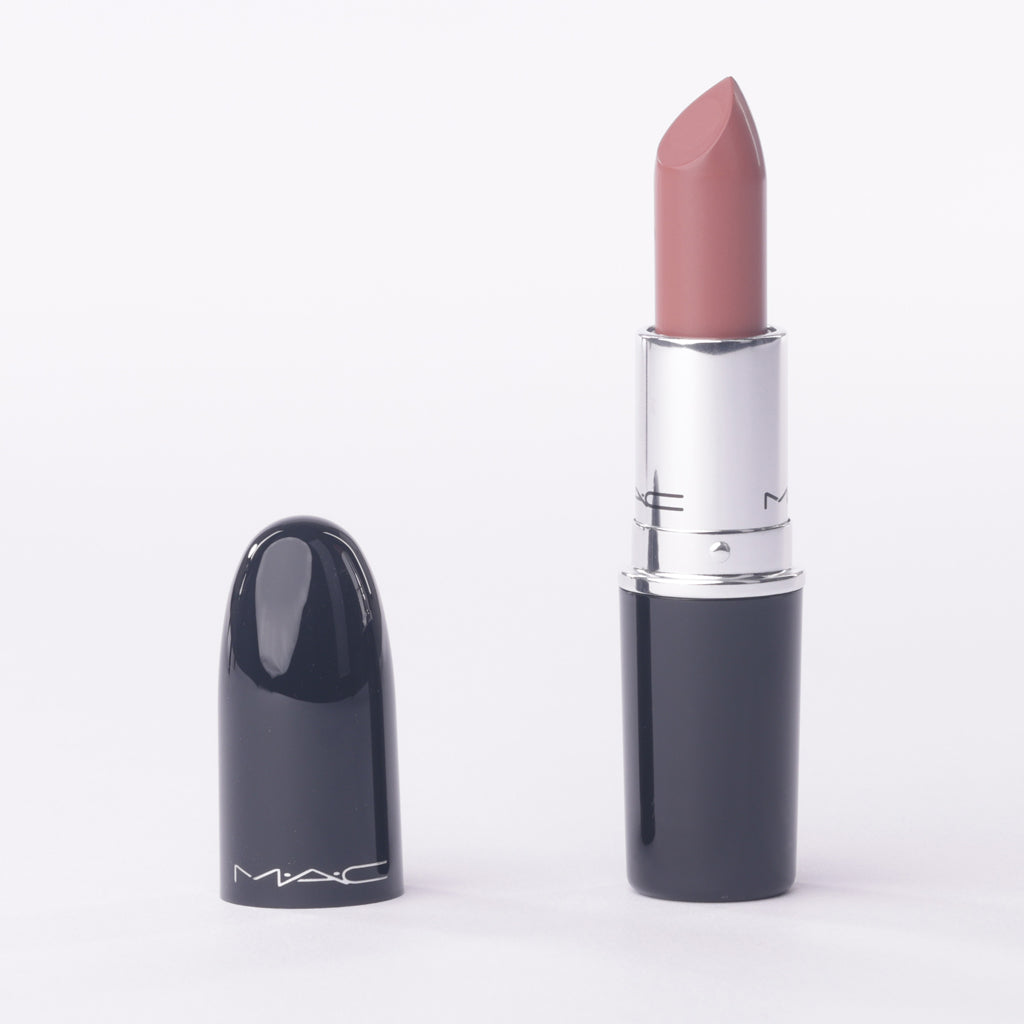 MAC Lustreglass Lipstick in '508 Hug Me' – Soft Nude Pink with Glossy Finish – 3g