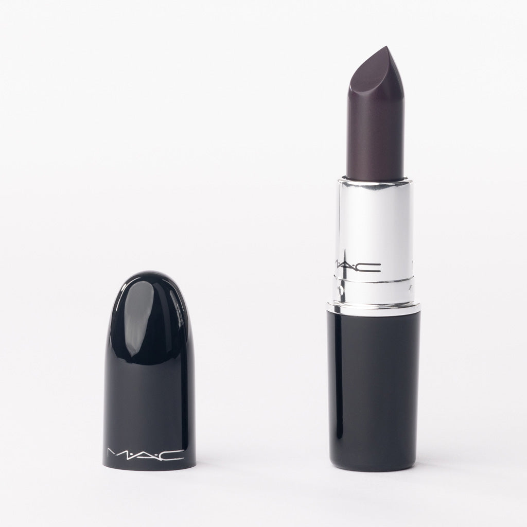 MAC Lustreglass Lipstick in '550 Succumb to Plum' – Rich Plum with Lustrous Shine – 3g