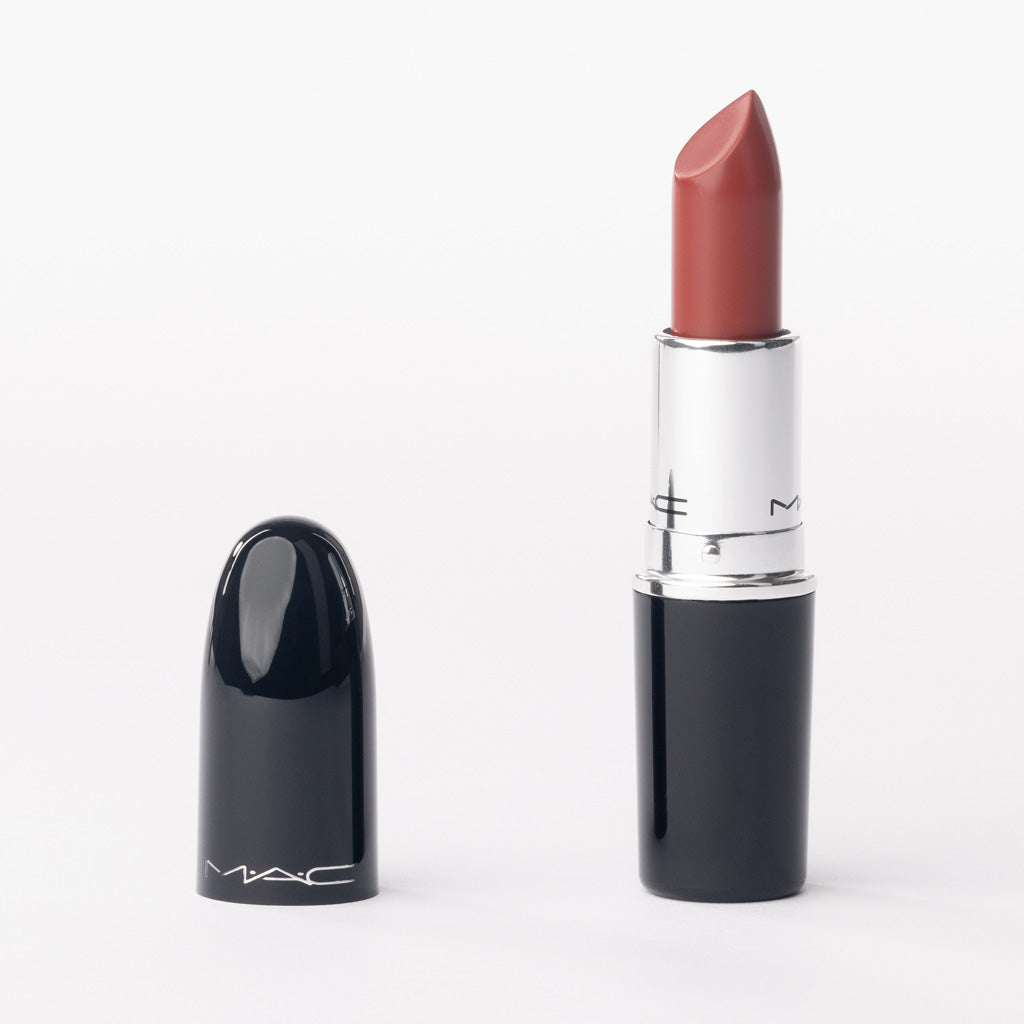 MAC Lustreglass Lipstick in '562 Chili Popper' – Spicy Burnt Red Orange – 3g