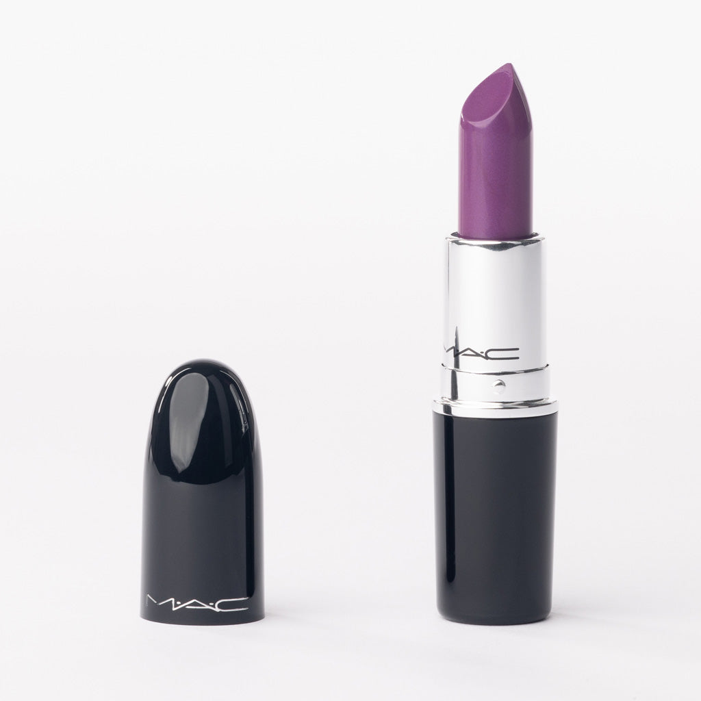 MAC Lustreglass Lipstick in 'Good For My Ego' – Luminous Medium Purple Lipstick – 3g