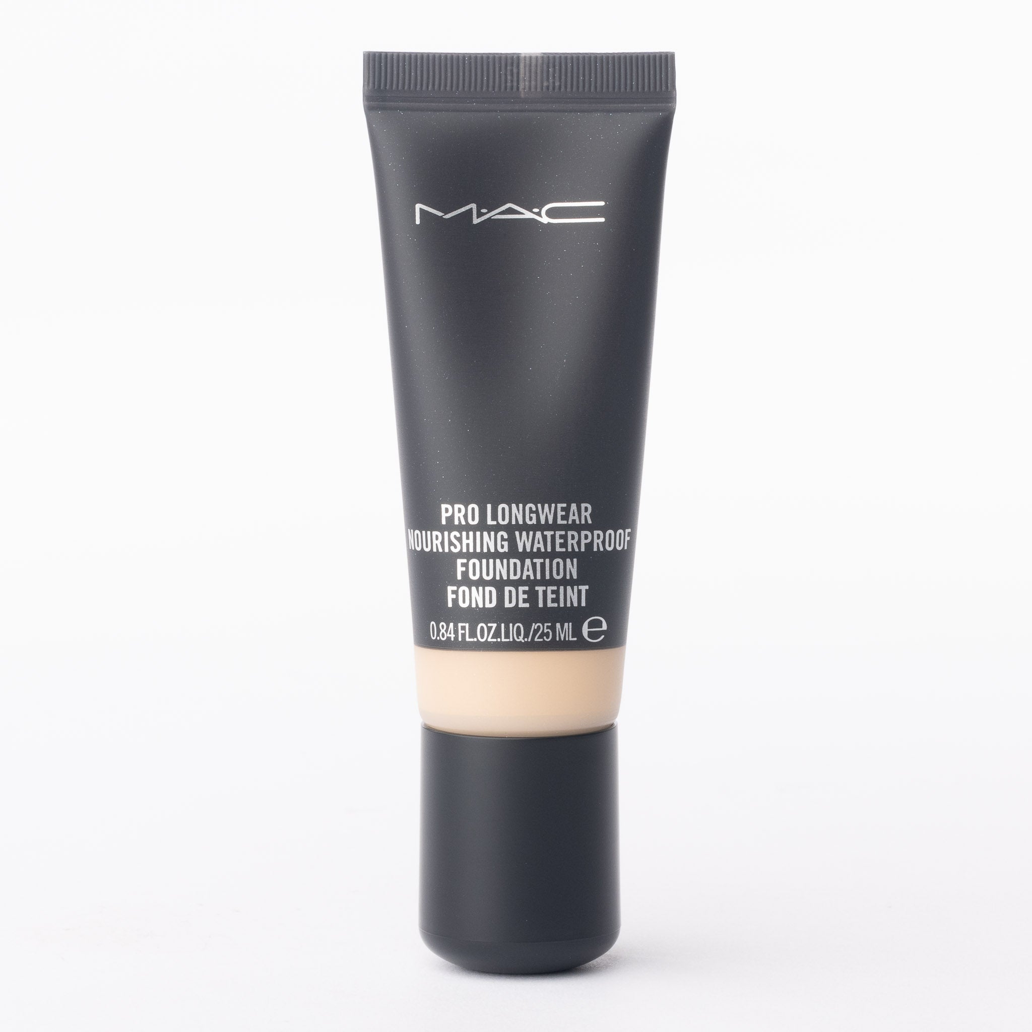 MAC Pro Longwear Nourishing Waterproof Foundation NC30 25ml tube on clean white background