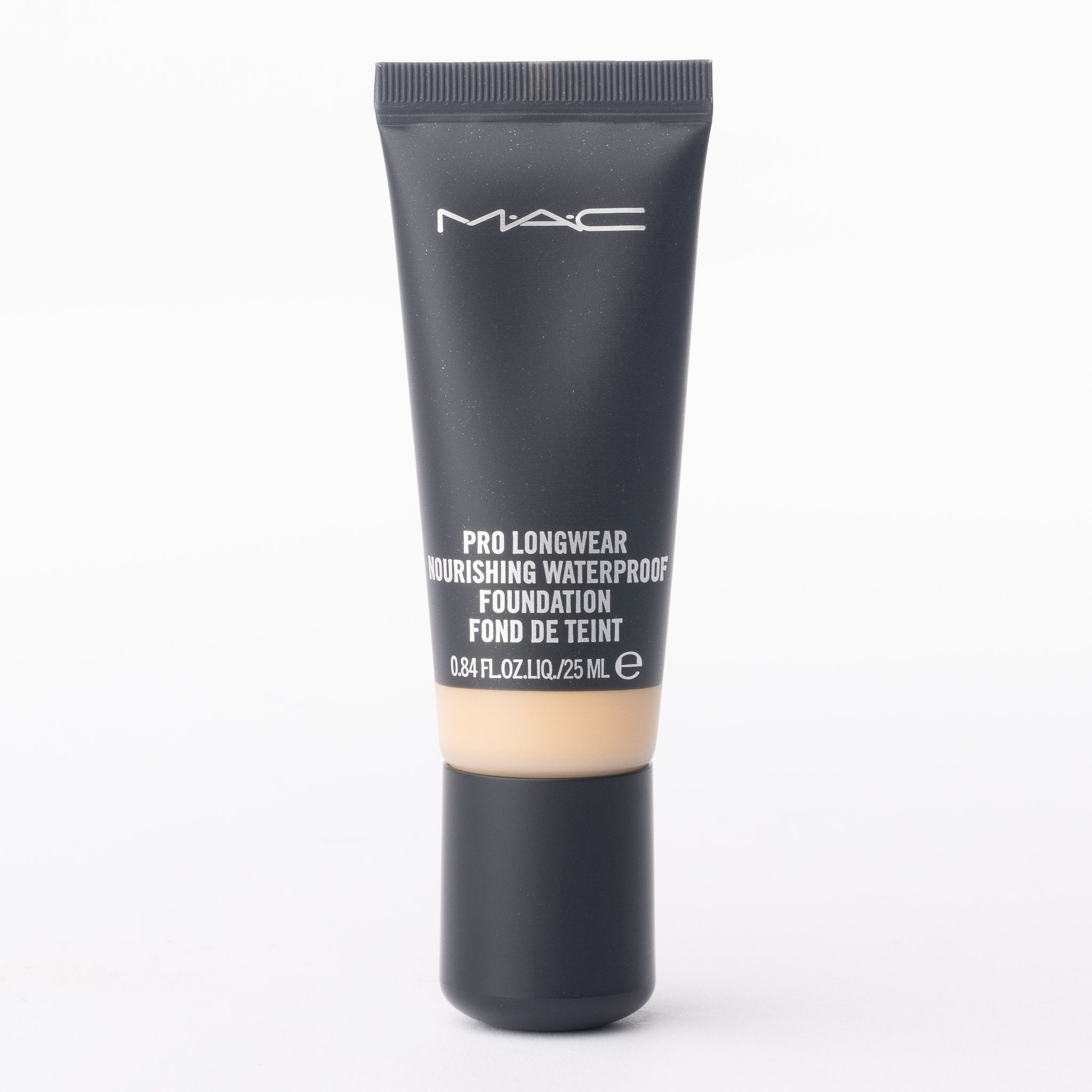 MAC Pro Longwear Nourishing Waterproof Foundation NC40 25ml tube on clean white background