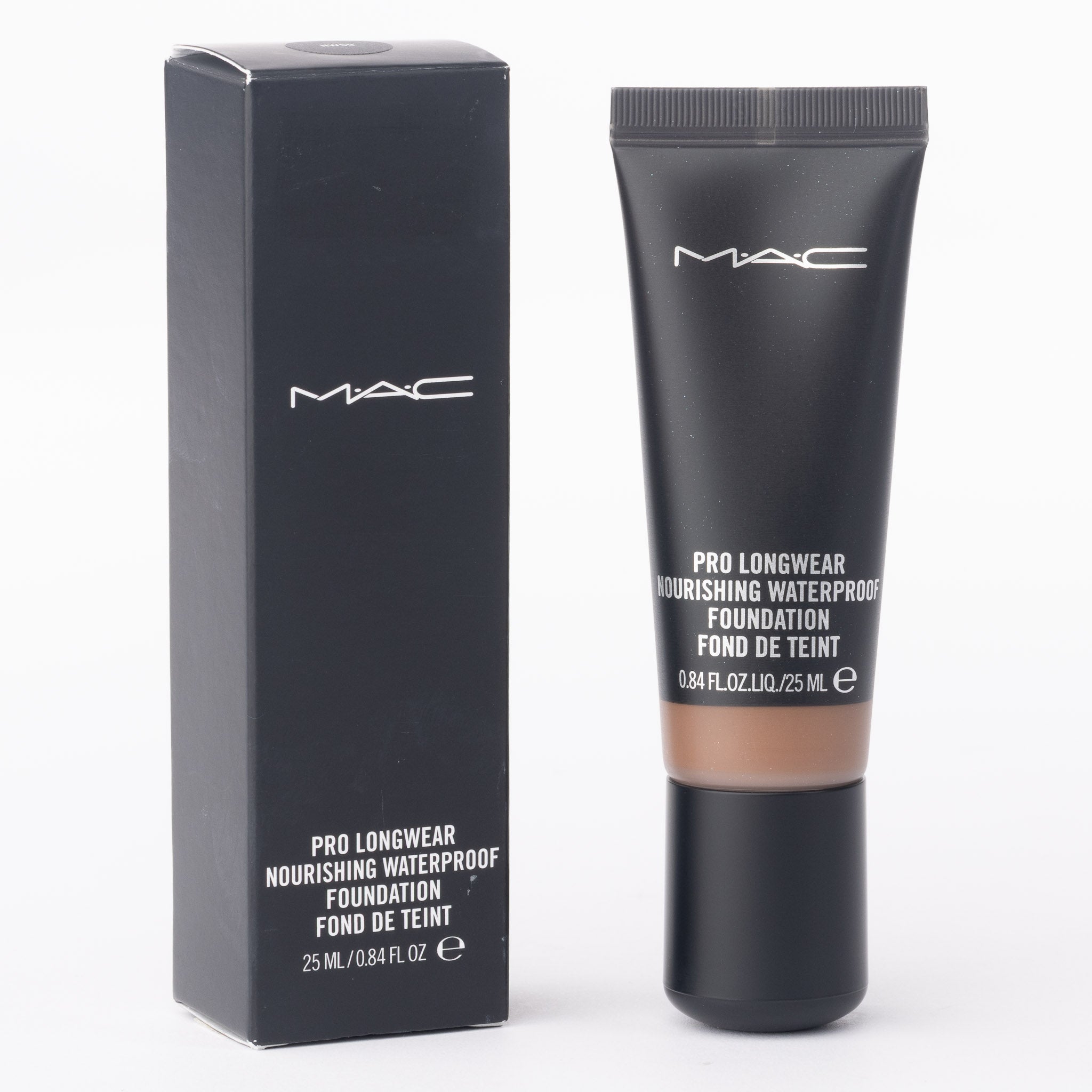 MAC waterproof foundation shade NW50 deep neutral warm full coverage 25ml packaging