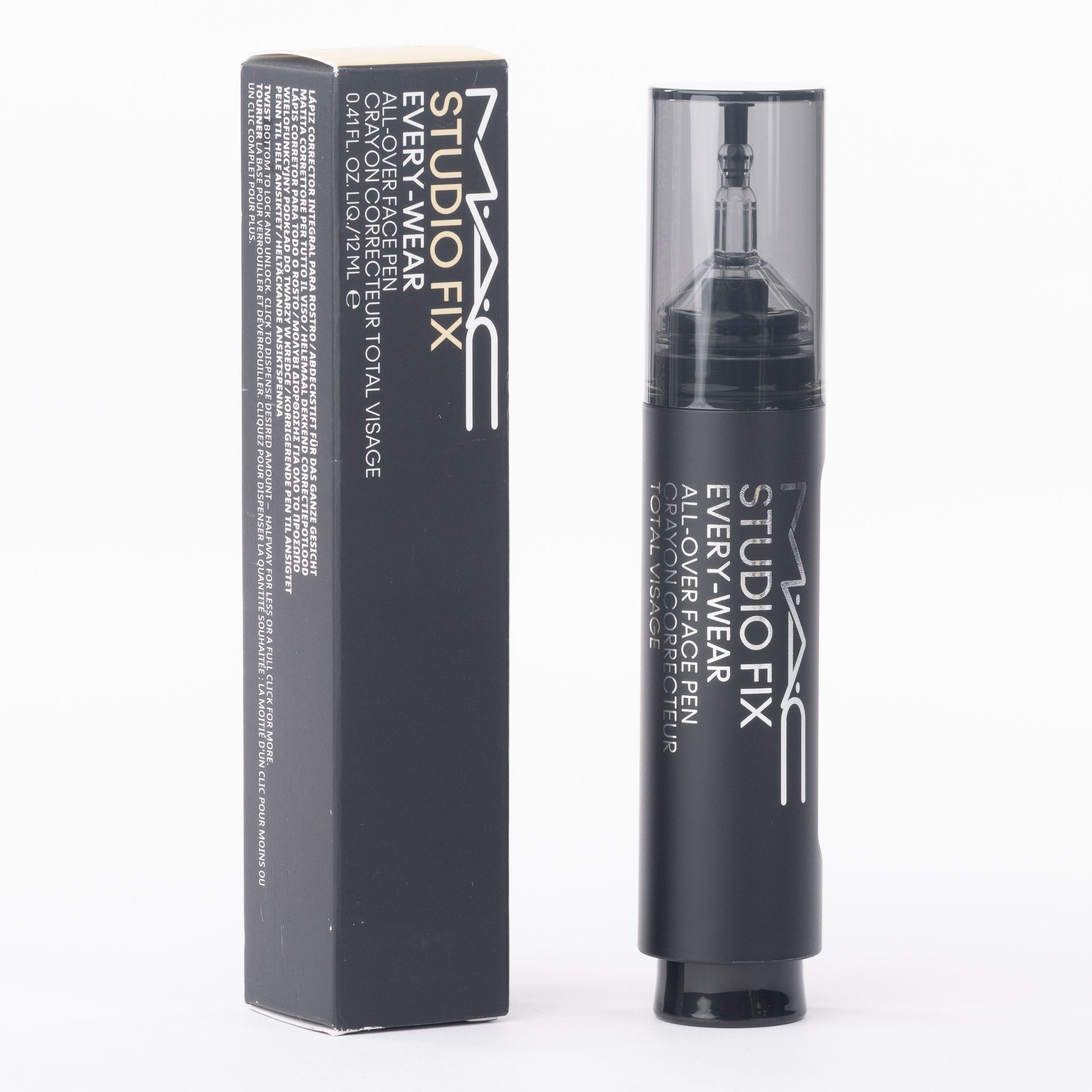 MAC Studio Fix Face Pen NC12 click-pen applicator close-up showing twist mechanism