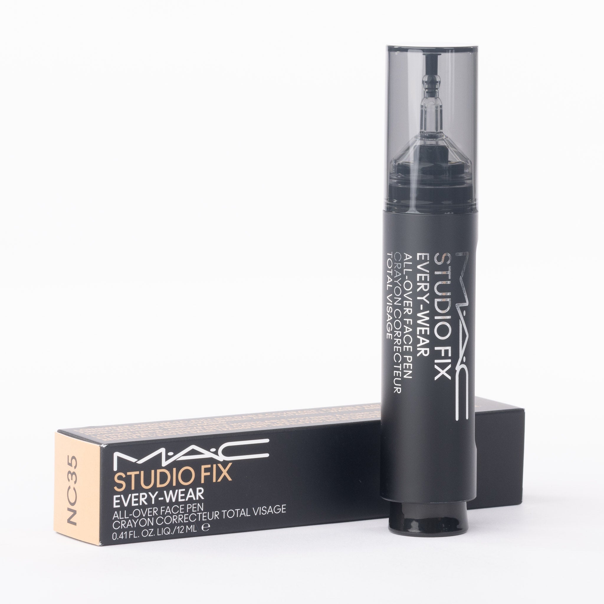 MAC Studio Fix Face Pen NC35 front view showing twist-and-click applicator