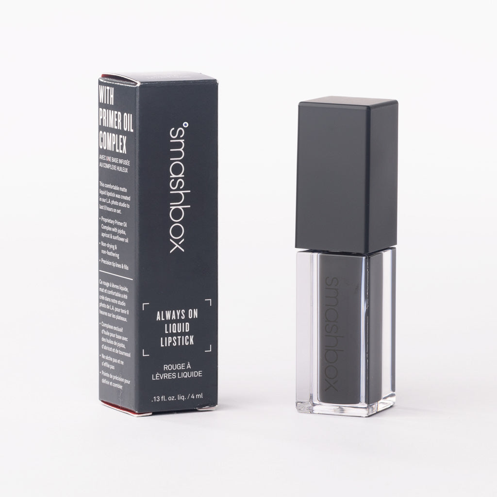 Smashbox Always On Liquid Lipstick in 'Tar Pit' – Jet Black Matte Finish – 4ml