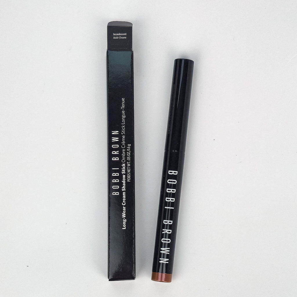 Bobbi Brown Cream Shadow Stick swatches in Sapphire, Smokey Quartz, Incandescent, and Toast Matte