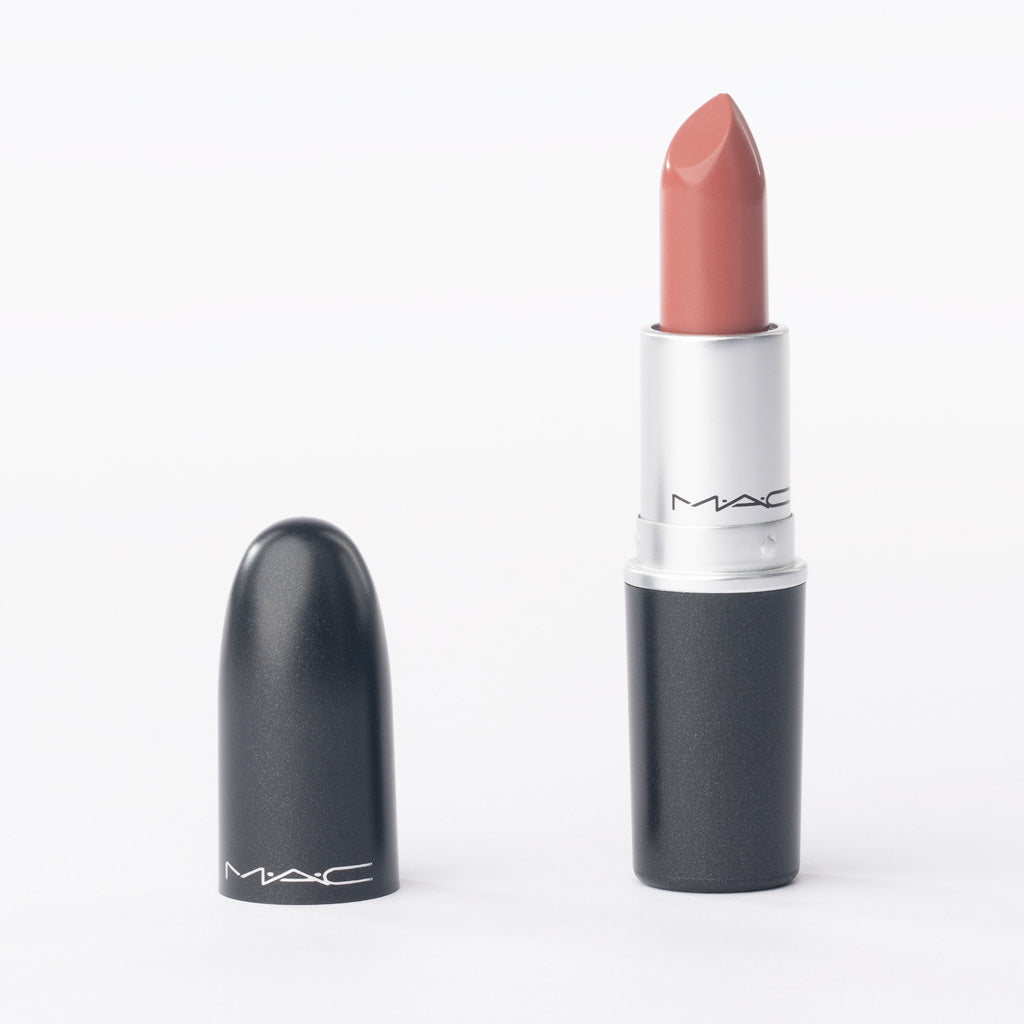 MAC Amplified Crème Lipstick in '128 Smoked Almond' – Rosy Neutral Brown – 3g