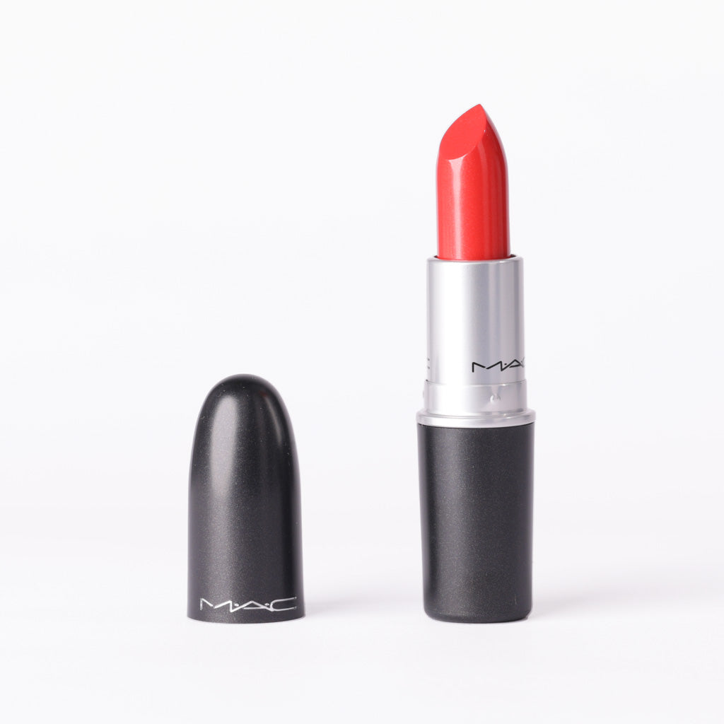 MAC Cremesheen Lipstick in '233 Sweet Sakura' – Warm Red with Subtle Gold Pearl – 3g