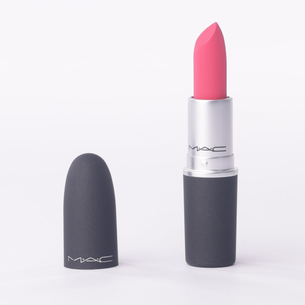 MAC Powder Kiss Lipstick in '307 Fall in Love' – Romantic Cool Pink Matte – 3g