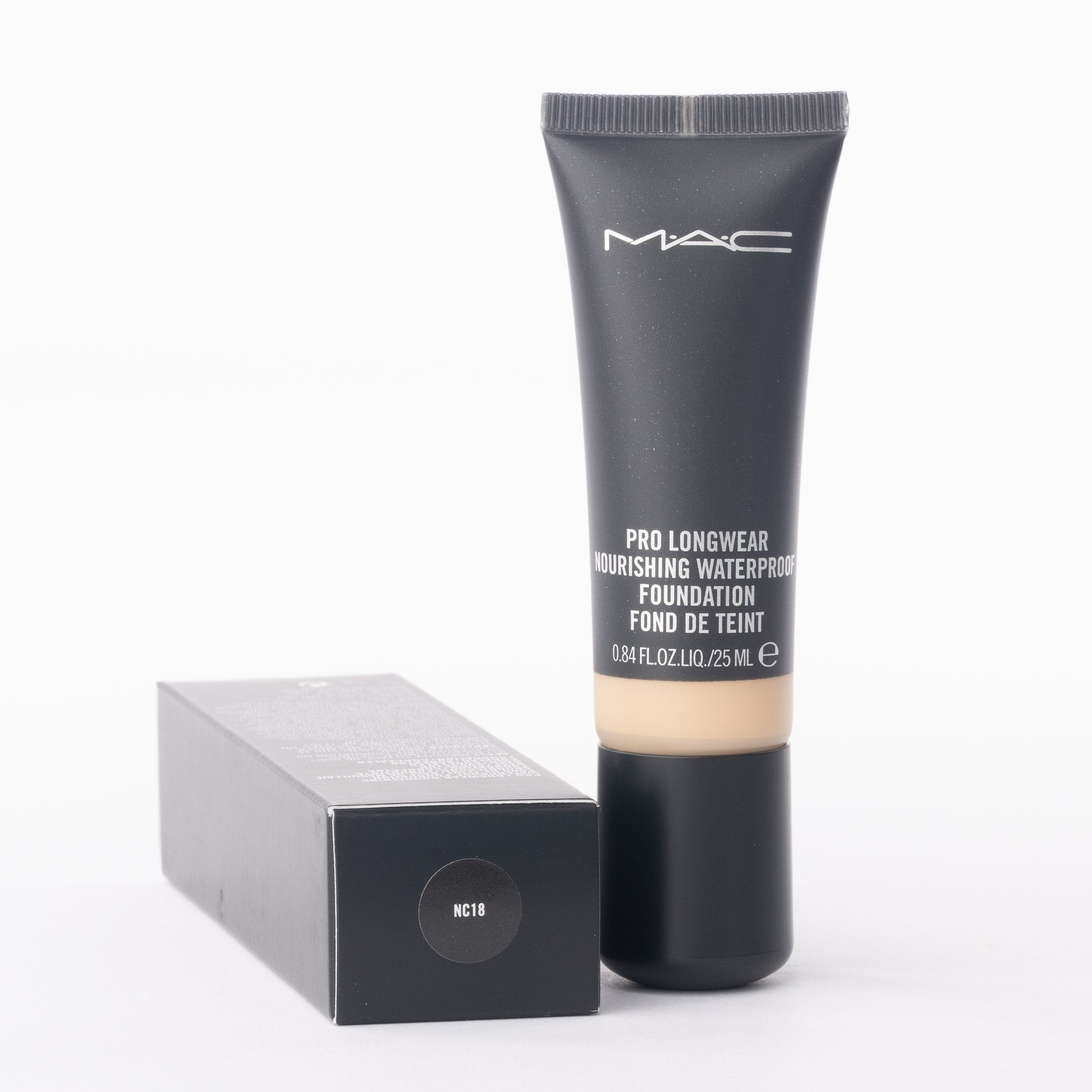 MAC Pro Longwear Nourishing Waterproof Foundation shade NC18 front packaging view