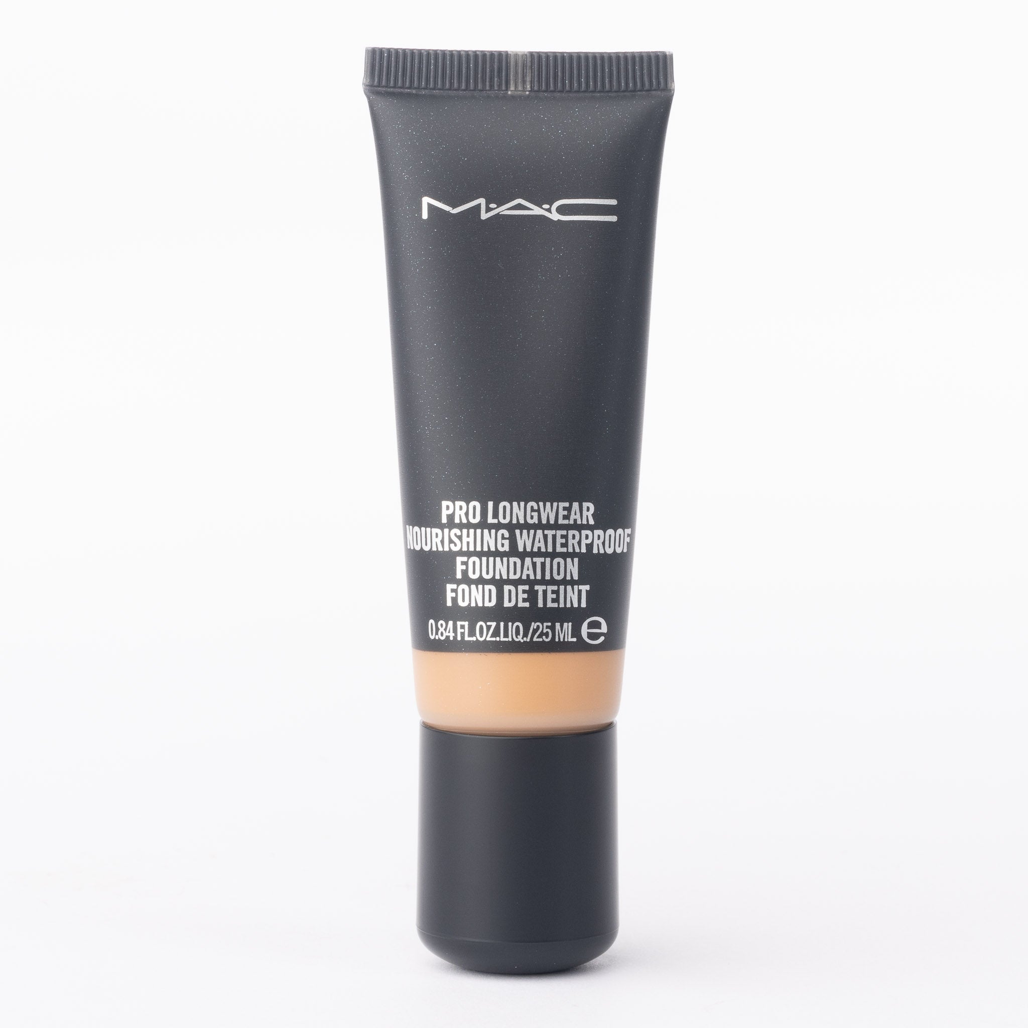 MAC Pro Longwear Nourishing Waterproof Foundation NC45 25ml tube on clean white background