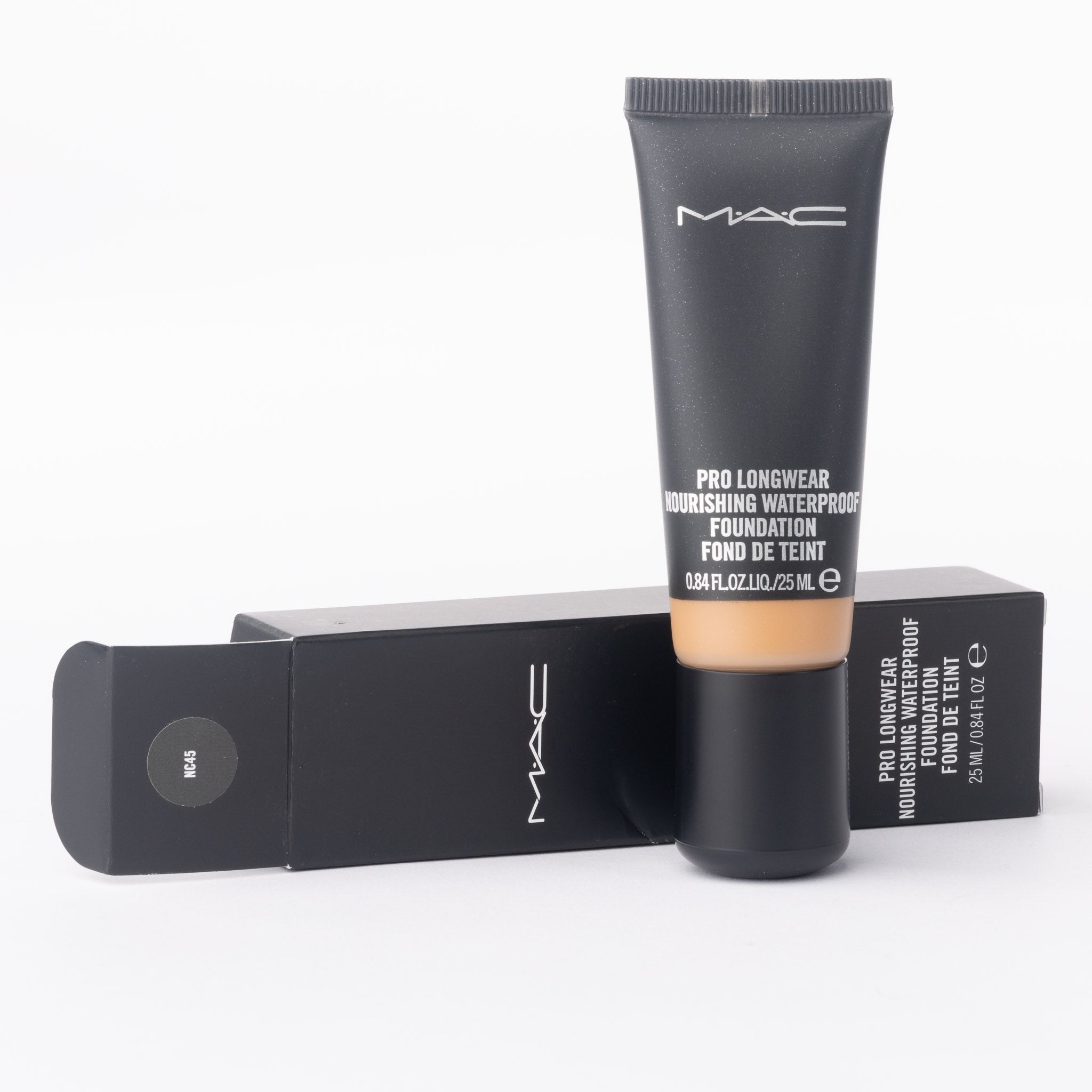 MAC Pro Longwear Nourishing Waterproof Foundation NC45 packaging and product details