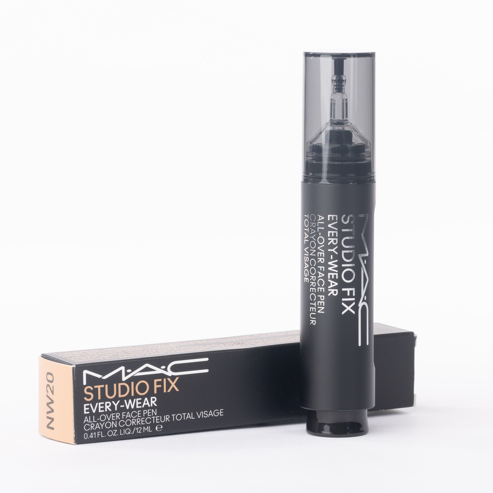 MAC Studio Fix Every-Wear Face Pen NW20 shade showing click-to-dispense pen applicator
