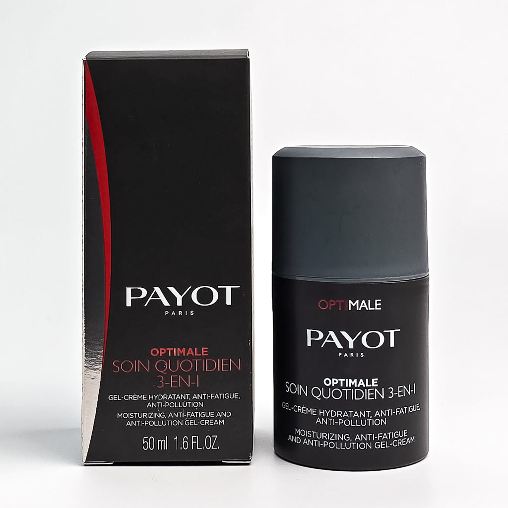 Payot Optimale 3-in-1 men's gel cream moisturiser front packaging view