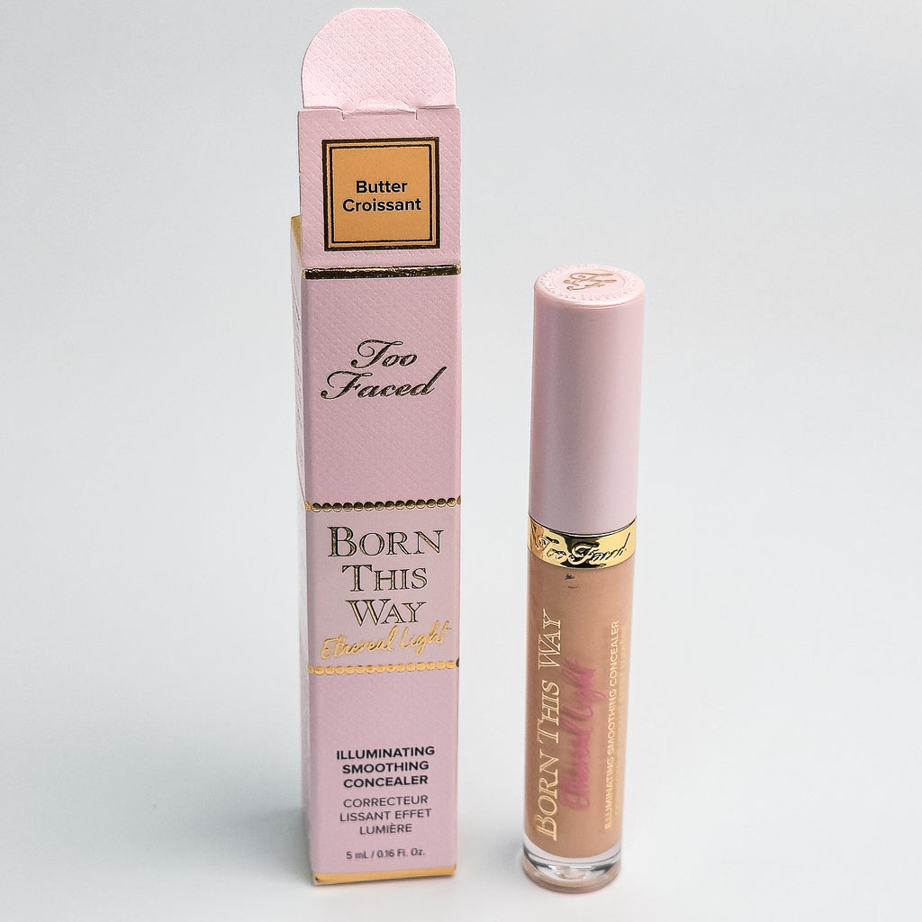 Too Faced Ethereal Light Concealer Butter Croissant shade with illuminating serum-light formula